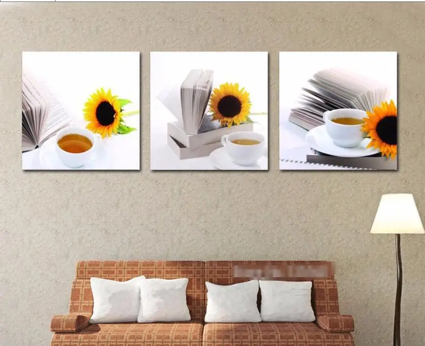 Новое поступление модульная настенная печать натюрморт Подсолнух картина