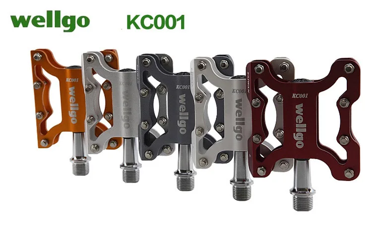 Wellgo KC001 фиксированная педаль MTB BMX велосипедный светильник педали 270 г/пара высококачественные детали для велосипеда Cr-Mo, 9/16 ''шпиндель, герметичный подшипник