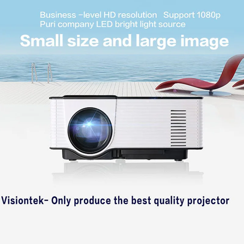 Exquizon VS314 портативный HD светодиодный проектор 1500 люмен 800x480 1080P AV/VGA/HDMI/USB/TF слот для карты домашний кинотеатр VS UNIC UC46