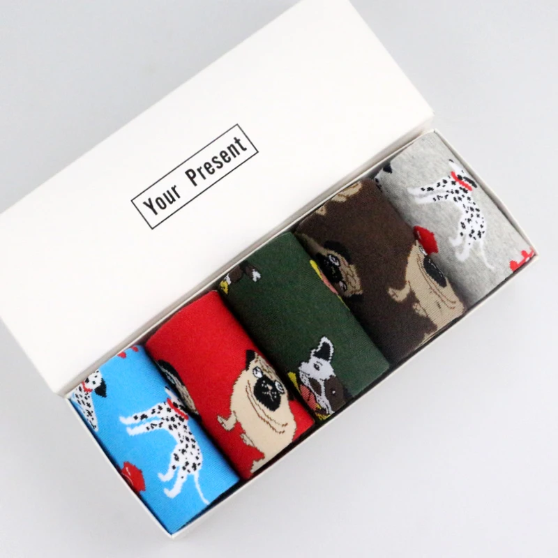 Crew Cool Socks Hosiery Dog Pet Pug Shiba Inu Beagle Buldog Socks Women Men Unisex Winter Cotton Happy Socks Male