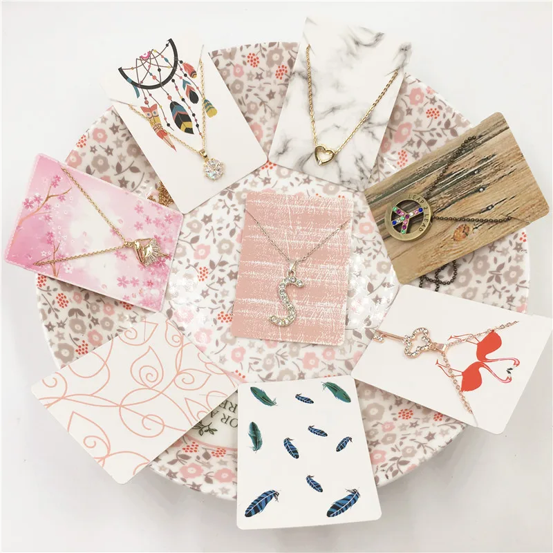 2019 Новое поступление 100 шт 7x5 см красочные бумажные карты печать ювелирных