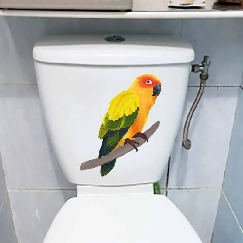 YOJA 19.5X22.8CM Art Mural Wall Sticker Tropical Birds And Branches Toilet Decal Bathrooom Home Decor T5-0678 | Дом и сад