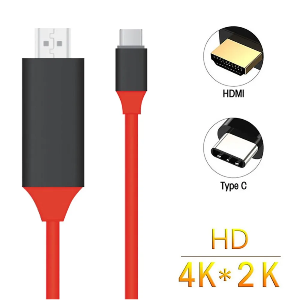 Кабель USB Type C HDMI (4K @ 30 Гц 2 метровый) кабель переходник (совместим с Thunderbolt 3) для Samsung