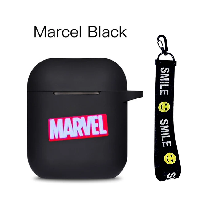 Marvel Rope Мягкие силиконовые bluetooth наушники чехол с героями мультфильмов Marvel для Apple AirPods ультра-тонкий милый защитный чехол для AirPods зарядная коробка - Цвет: Marvel Rope