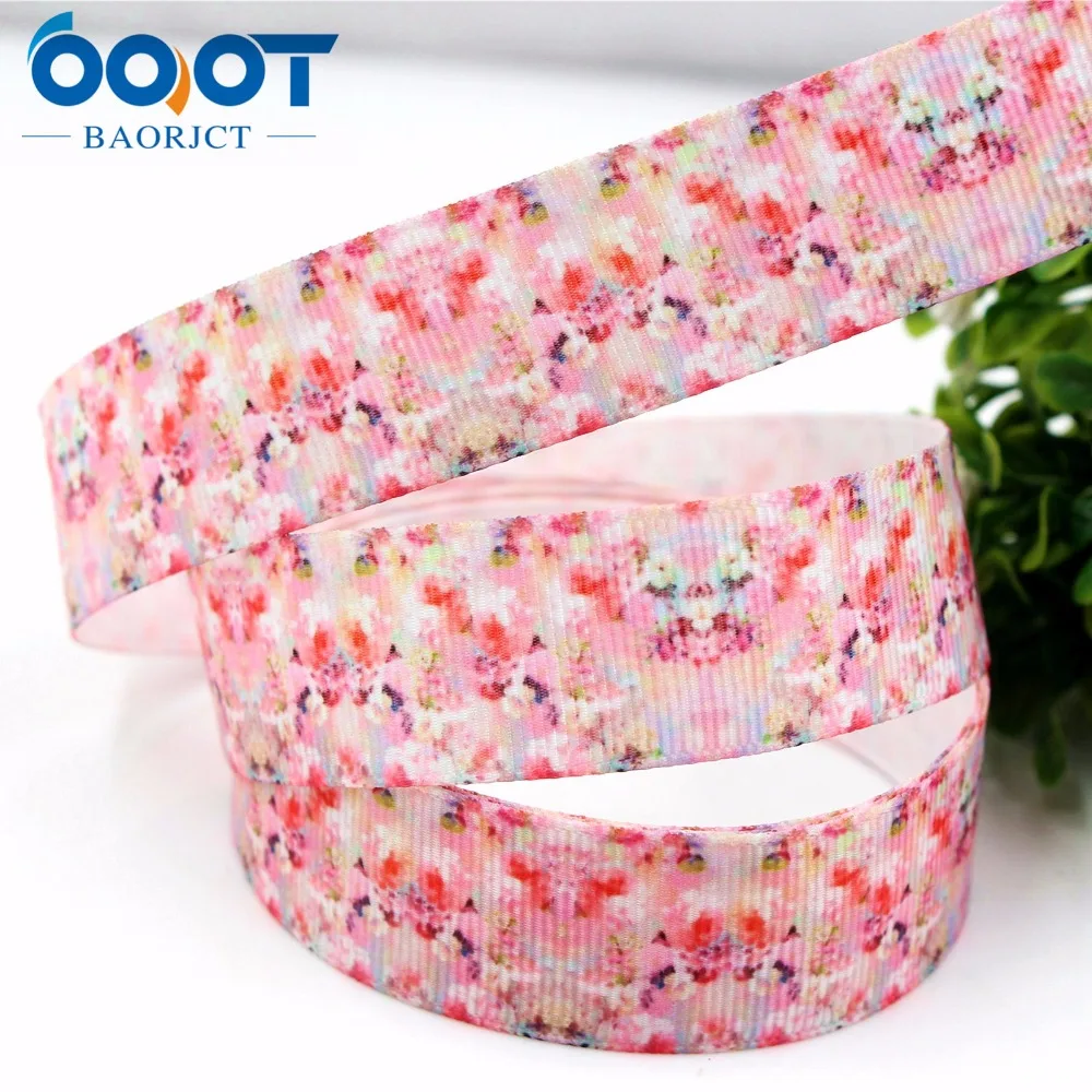 OOOT BAORJCT 175166 22 мм 10 ярд ленты с цветами Термальность печатным рисунком grosgrain