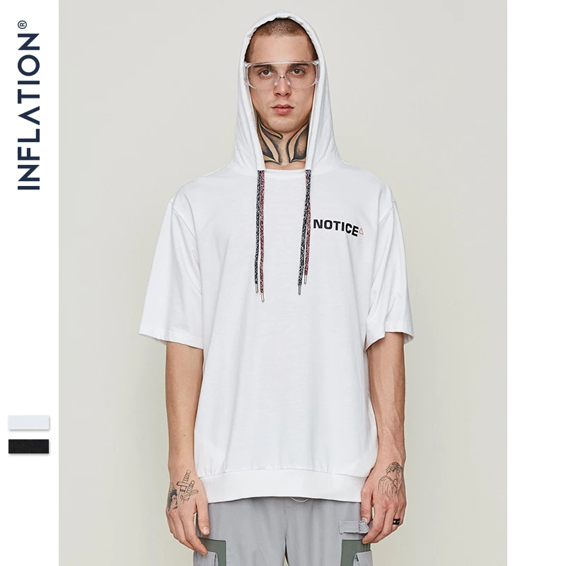 Инфляция футболка мужская с капюшоном мужские футболки короткий рукав высокая