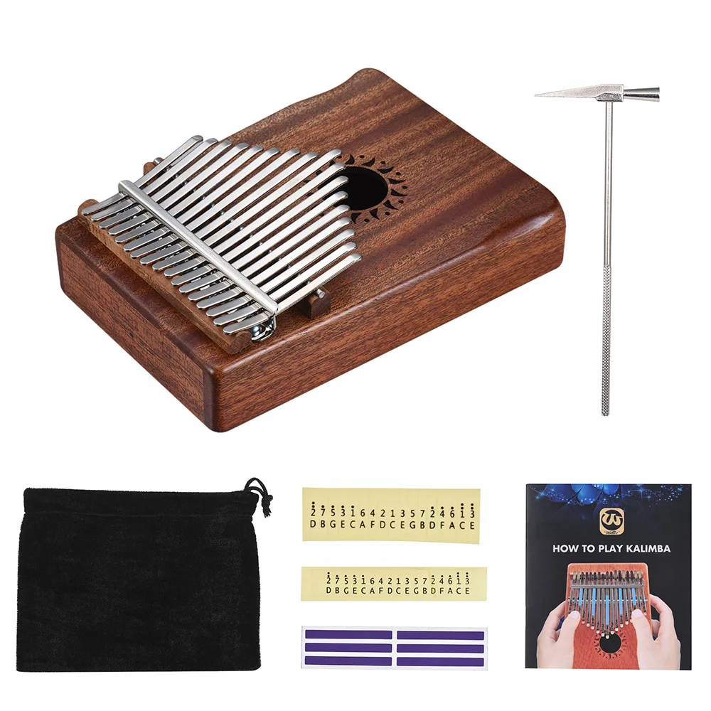 Новое поступление! 17 клавиш Kalimba Mbira большой палец фортепиано красное дерево