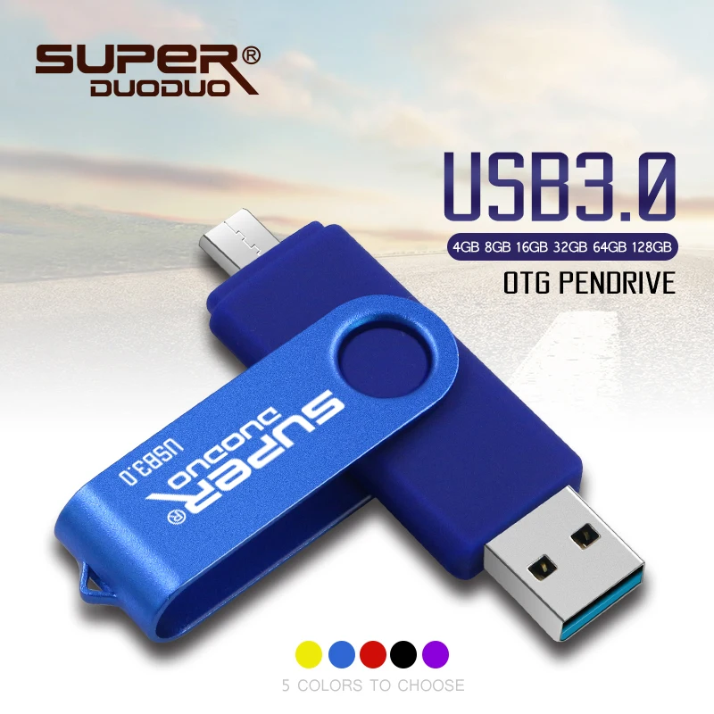 100% Оригинальный USB 3 0 OTG флэш накопитель 128 Гб 64 32 оперативной памяти 16 встроенной