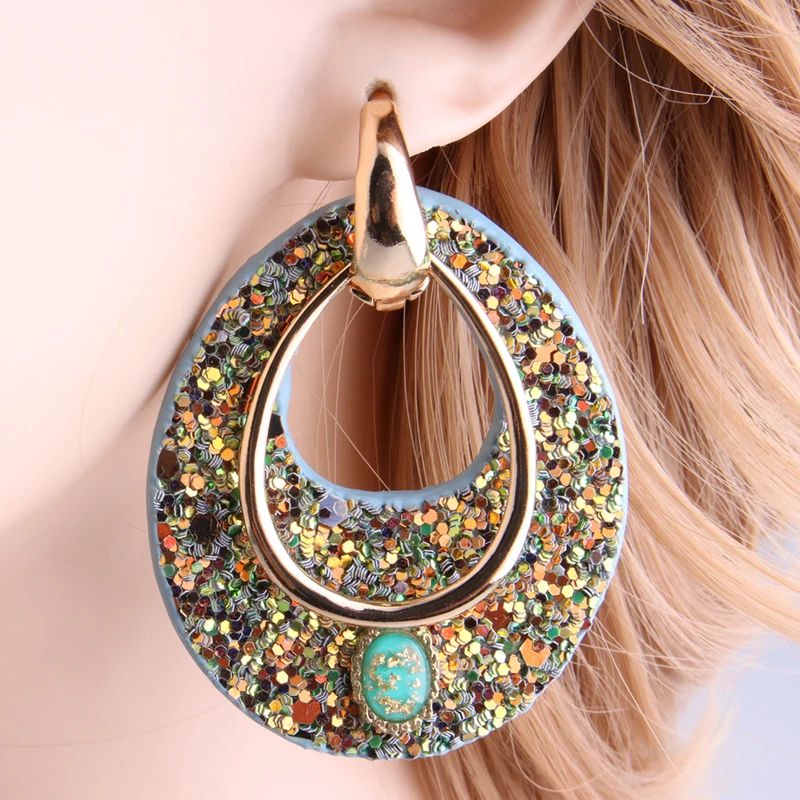 NeeFu WoFu большие серьги болтающиеся в воде кожаные аксессуары Обесцвечивающий