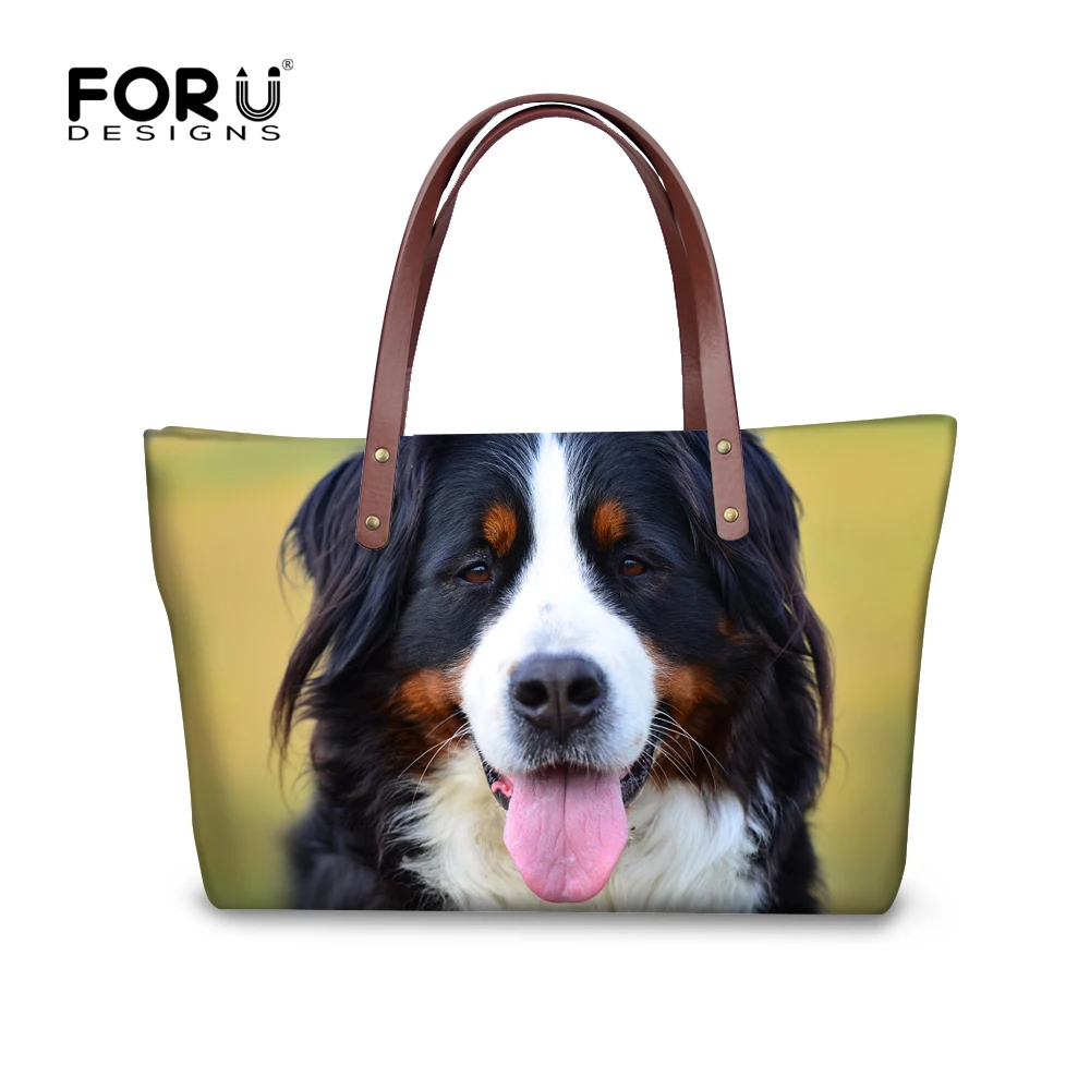 FORUDESIGNS/женские большие сумки с принтами животных бернских собак женская большая