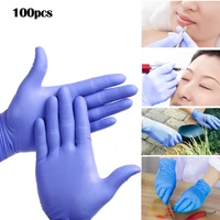 blue 100pcs disposable glove latex for tattoo body art laboratory food glove cleaning gloves anti slip acidalkali rubber gloves