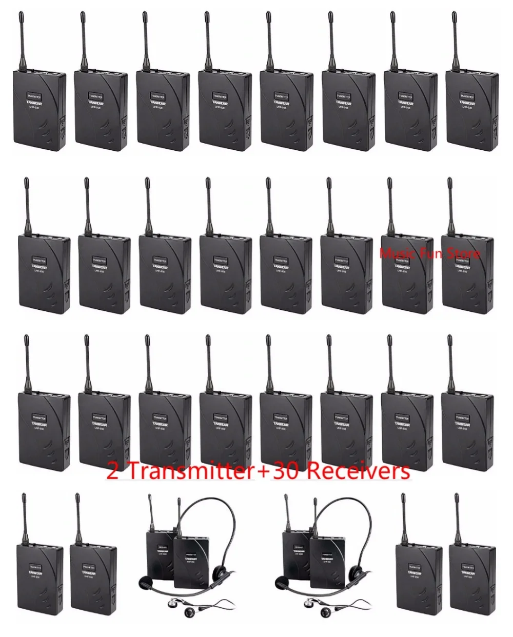 Беспроводная система гида Takstar UHF938 / UHF 938 частота УВЧ 2 передатчика + 30 приемников