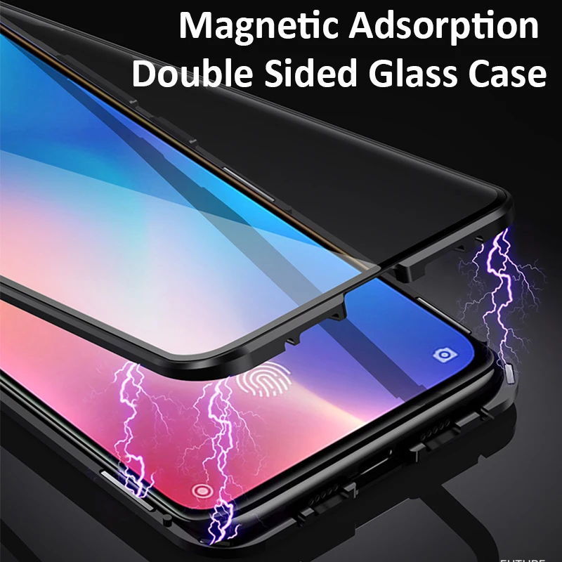 Magnetic Adsorption Phone Case For Xiaomi Redmi K20 Pro Magnet Metal Tempered Glass Cover mi 9T mi9T Cases |