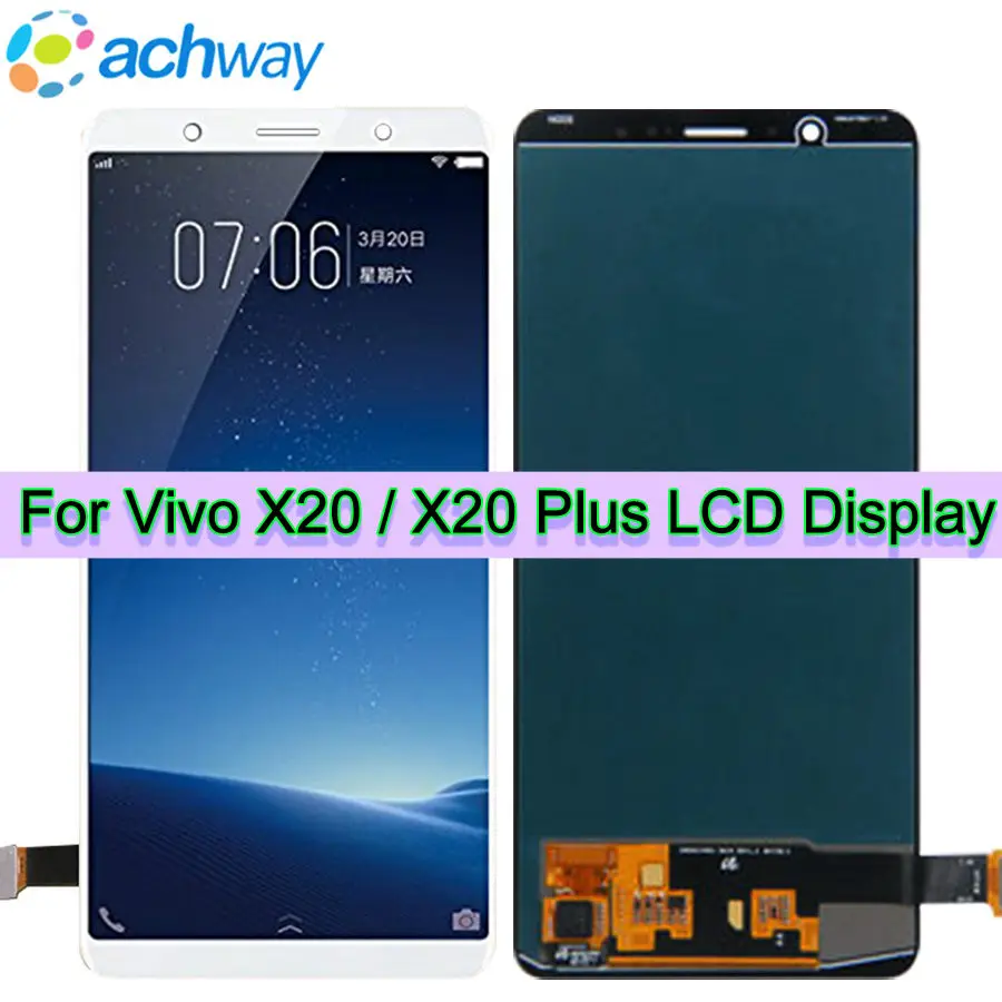 

100% Оригинальный 6,45 "ЖК-дисплей для Vivo X20 плюс ЖК-дисплей X20 Дисплей с Сенсорный экран Digitizer Ассамблеи Замена X20 Бесплатная доставка