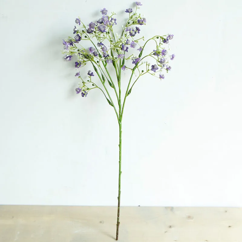 purple Красочные Гипсофила искусственная цветы длинный стебель поддельные цветы букет детские дышащие шелковые цветы Свадебная вечеринка украшение дома - Цвет: purple