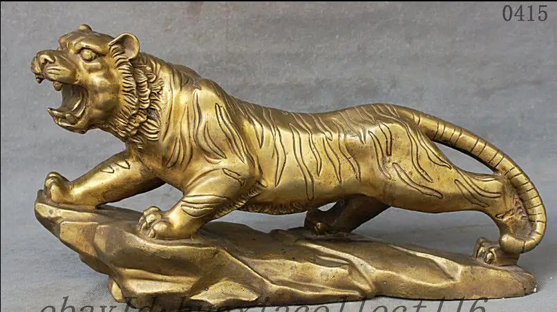 18 &quotкитайские изгнание злых духов Зодиак из латуни тигр на каменной