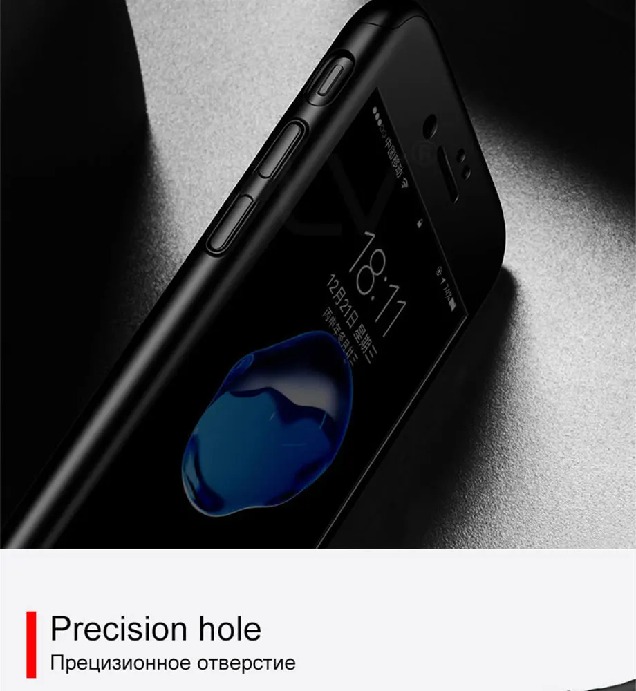 Чехол Gold Orchid 360 для iPhone 6, 6s, 7 Plus, чехол, ударопрочный, полная защита, закаленное стекло для iPhone 5, 5S, 8, 8 Plus, X