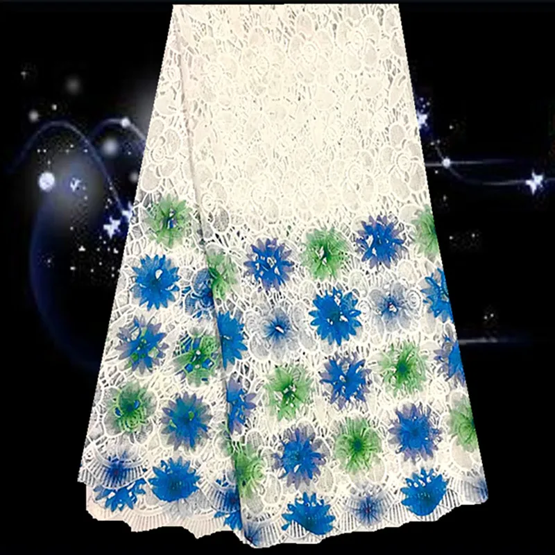 ZPS73 Good Quality Colorful Guipure Lace Material Hot African Cord Fabric Cotton Printed Water Soluble Online | Дом и сад