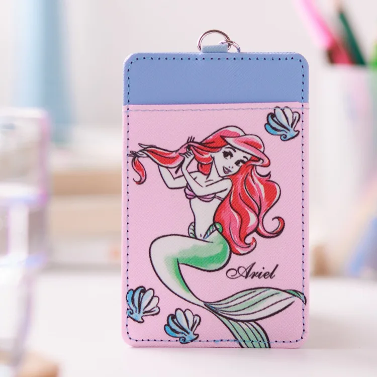 Хаки Disney Русалка пеленки мешок принцессы с мультипликационным рисунком брелок Подвеска студенческий автобус рабочий держатель ID карты доступа банк карты кошелек монета - Цвет: Хаки