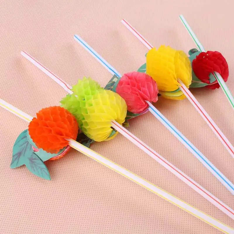 50 шт. красочные фрукты стиль соломинки лето ну вечеринку коктеила одноразовый