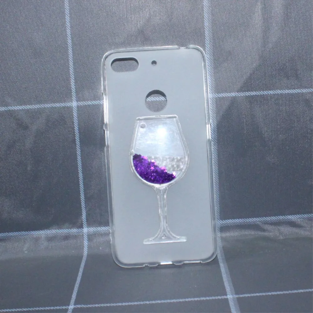 Red Wine Cup Dynamic Liquid Bling Glitter Quicksand Moving Star Cover For ZTE Nubia V18 NX612J 6.01"3D Phone Case Capa | Мобильные