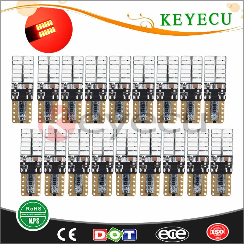 Keyecu 20X 4014 24 SMD T10 W5W 2825 168 светодиодные лампы с клиновидным цоколем без ошибок CanBus