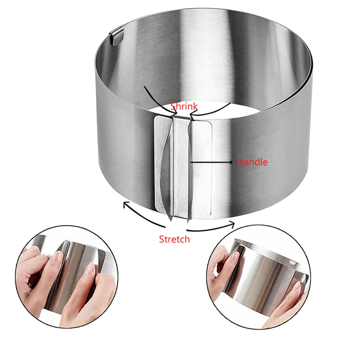 

Baking Tool 16-30CM Adjustable Stainless Steel Cake Mold Cookie Fondant Mousse Ring Cake Mould Round Cake Decorating Tools