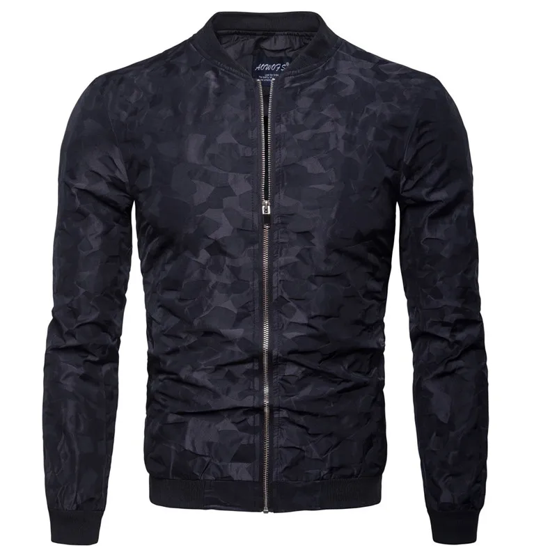 

Men Casual Black Print Jacket For Autumn Winter Fashion Men Long-sleeve Jacket Coat For Nice New S-2XL