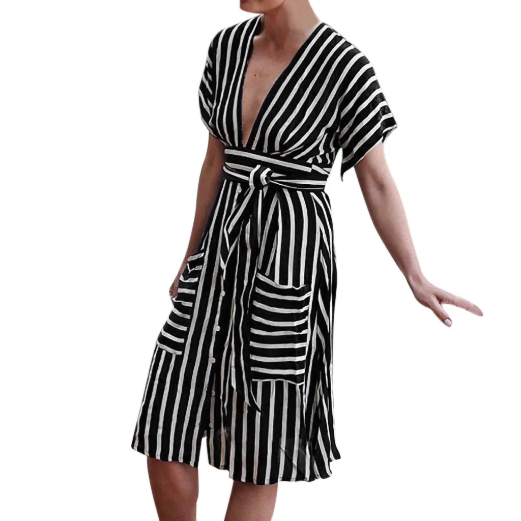 Robe femme женские летние платья платье с карманами мешковатое v образный вырез