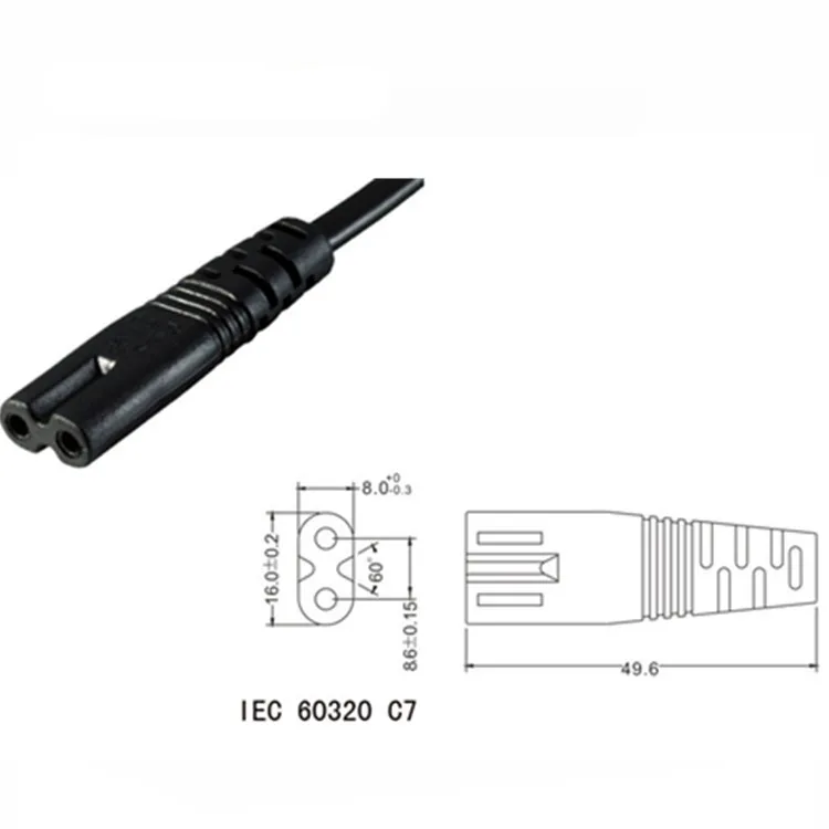 Шнур питания IEC 320 C14 C7 для PDU распределительного шнура C13 монитора кабелей