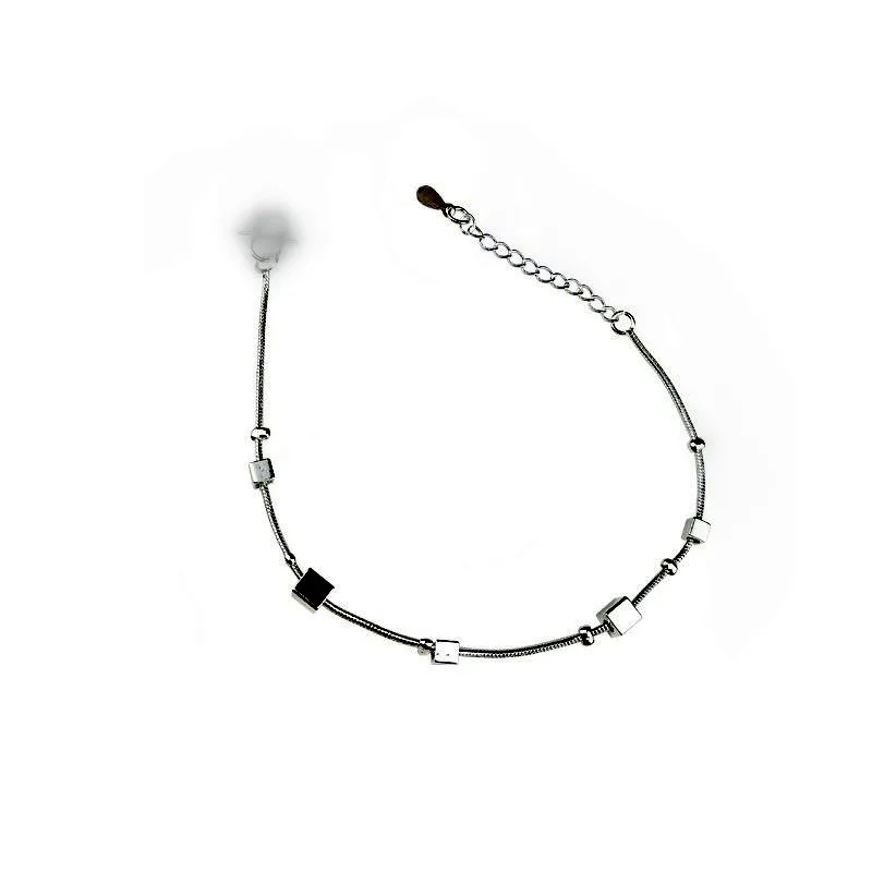 Женские дизайнерские браслеты цепочки серебристого цвета с бусинами 2019|Браслеты