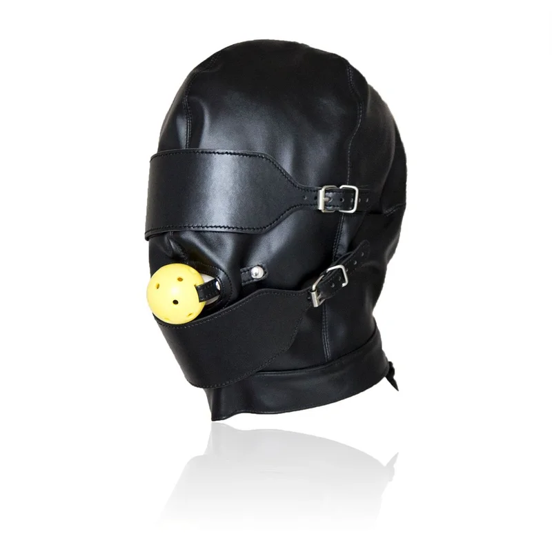 Маска BDSM с рот кляп в форме шарика маска-Фетиш головные уборы бондаж из