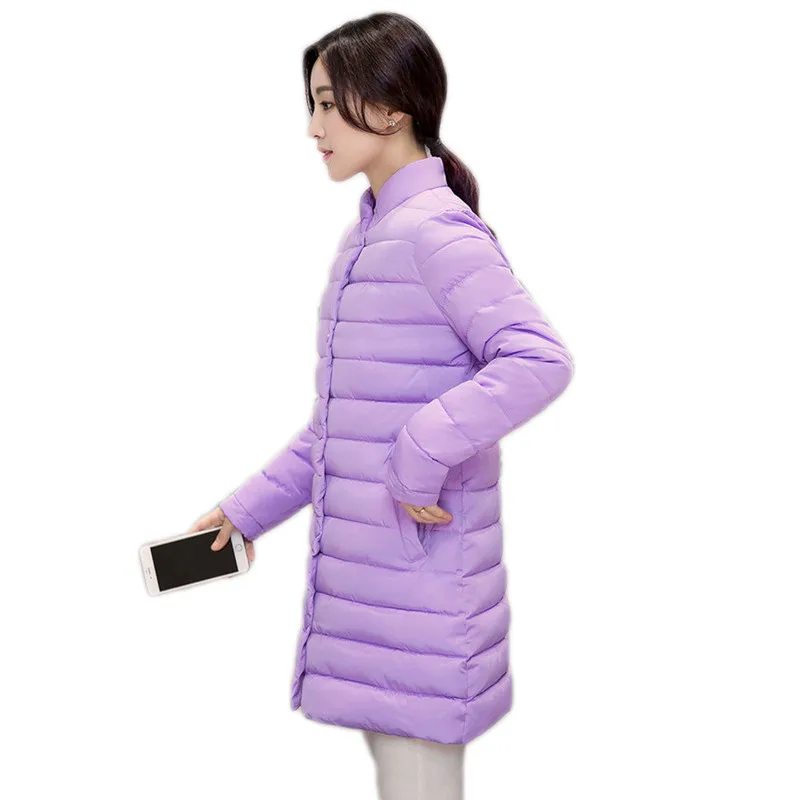 

AKSLXDMMD Parkas Mujer Fashion Slim Women Winter Jacket 2019 New Mid-long Single-breasted Padded-cotton Coat Female LH1155