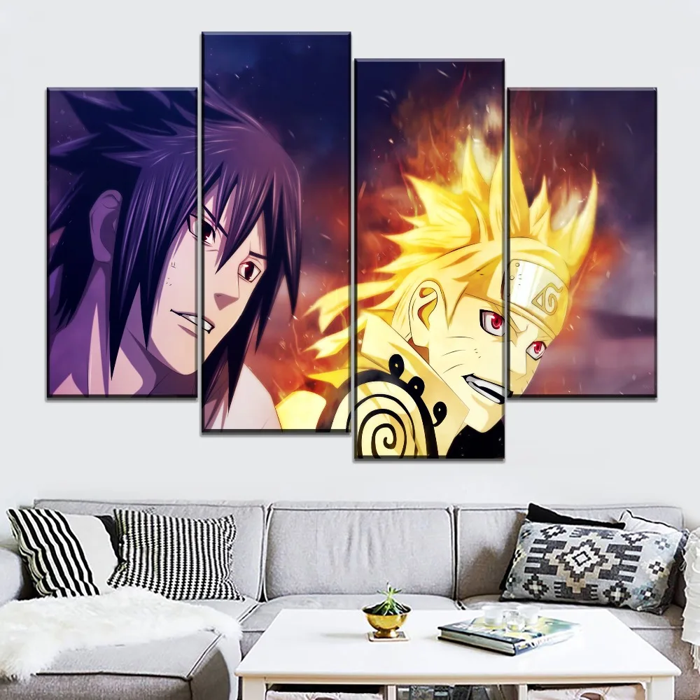 Картина в стиле аниме Wall Art 5 шт. героя Наруто Узумаки и как у мультфильма Саскэ