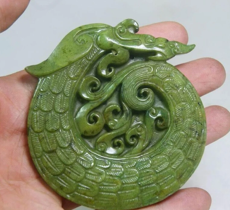 Старинная китайская ручная работа резная подвеска с драконом | Украшения и