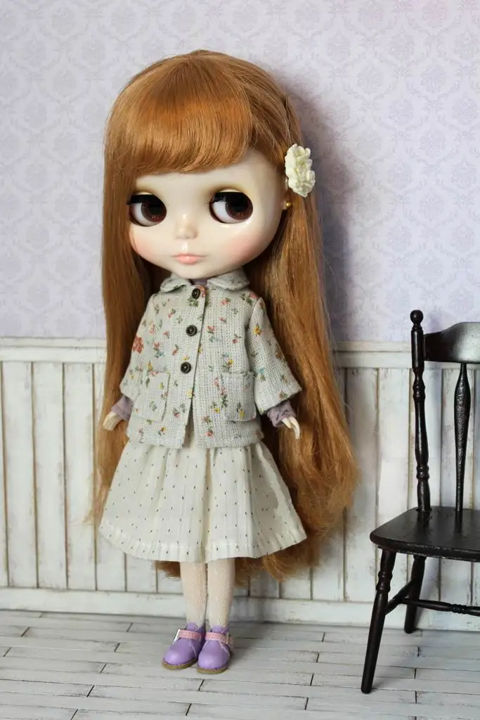 JSB11 Милая Одежда для куклы BJD, комплект из двух предметов, милые костюмы для куклы Blyth, пальто с платьем, Одежда для куклы, аксессуары для куклы