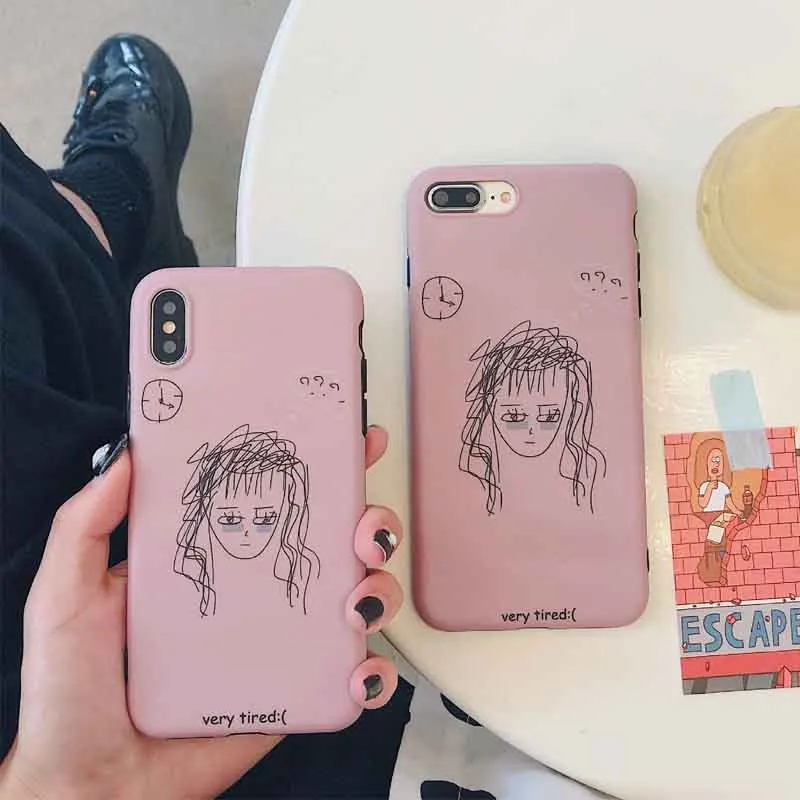 JIBAN Ins иллюстрация девушка телефон оболочки для iphone xs max XR X чехол телефона мягкий