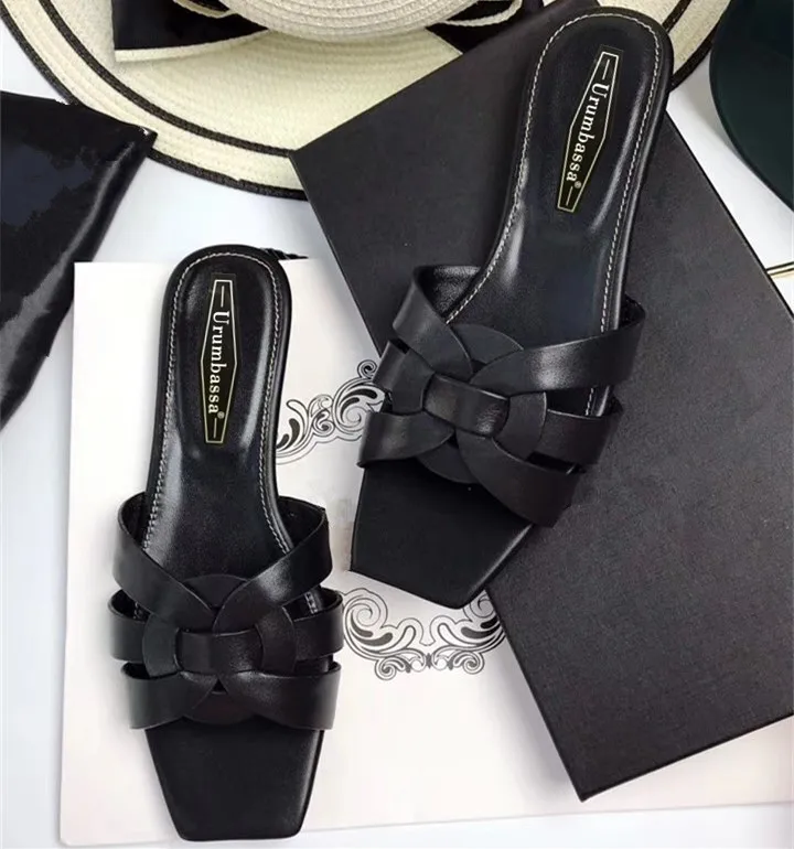 Женские шлепанцы из натуральной кожи модные высокого качества сандалии на