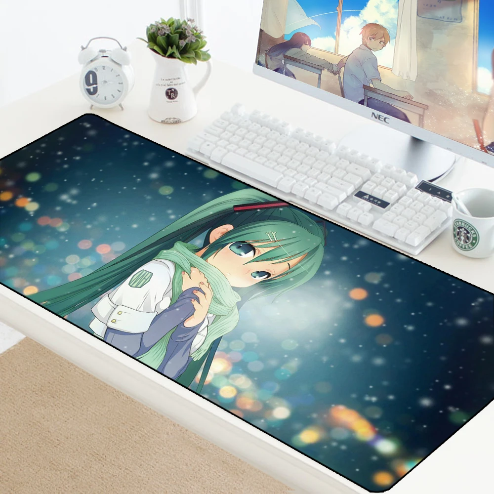 70x30cm XL Lockedge Large Gaming Mouse Pad Computer Gamer Anime Rubber Pad Keyboard Mouse Mats Desk Mousepad for PC Hatsune Miku
