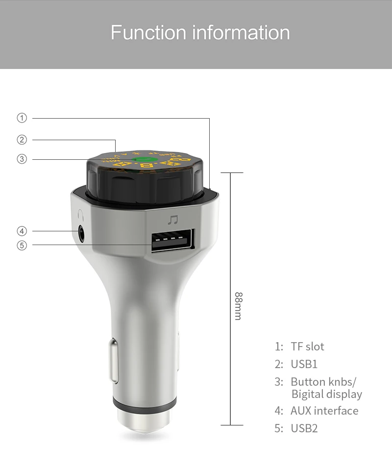 Автомобильный MP3 плеер беспроводной Hands free двойной USB зарядное устройство fm