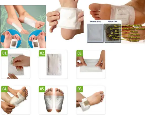 Пластыри для ног Detox FB02 20 шт. =(10 пластырь + 10 клеев) очищающие ног|foot toxin|patch footcleansing