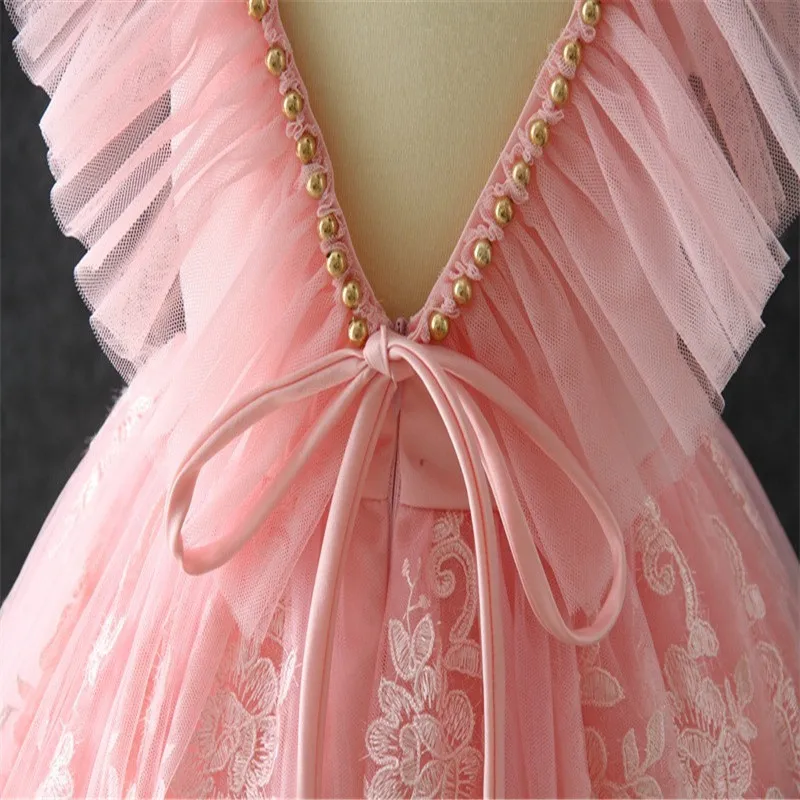 2019 New Summer Flower Dress Children Embroidered Backless Girls Dresses Princess Piano Prom Pageant Brithday Party Robe Fille | Детская