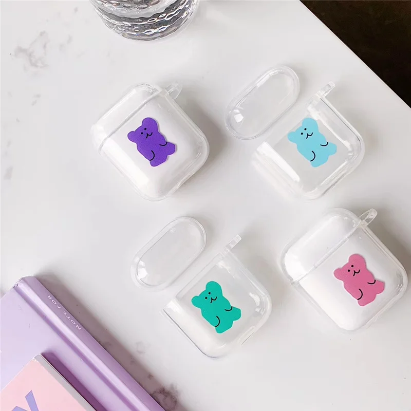 Медведь bluetooth гарнитура Защитная крышка для apple airpods Care Bears Мягкий силиконовый чехол беспроводные наушники зарядки кожи