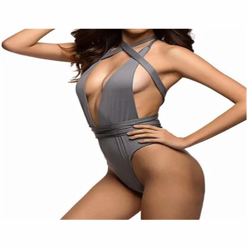 Пикантные купальники для малышек женщин слитные однотонный комбинезон Femme Push Up