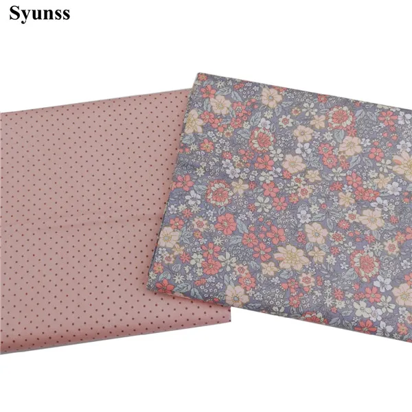 each design Syunss Diy Лоскутная Ткань для квилтинга детские кроватки подушки платье Шитье Tissus Цветочный горошек печатных саржевая хлопковая ткань Tecido - Цвет: each design