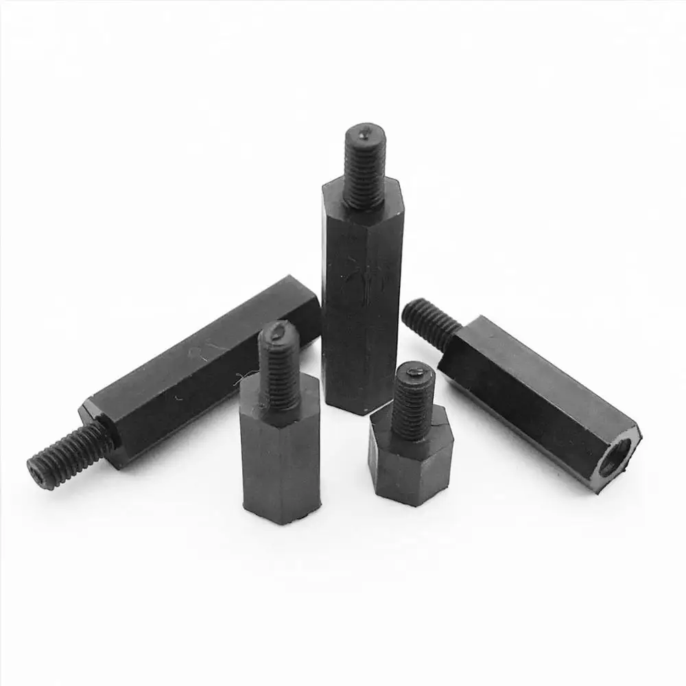 Male-Female 50X M2 M3 M4 черный нейлоновый пластиковый шестигранный столб Мужской-Женский разделитель Phillips винт для печатной платы материнской платы - Цвет: Male-Female