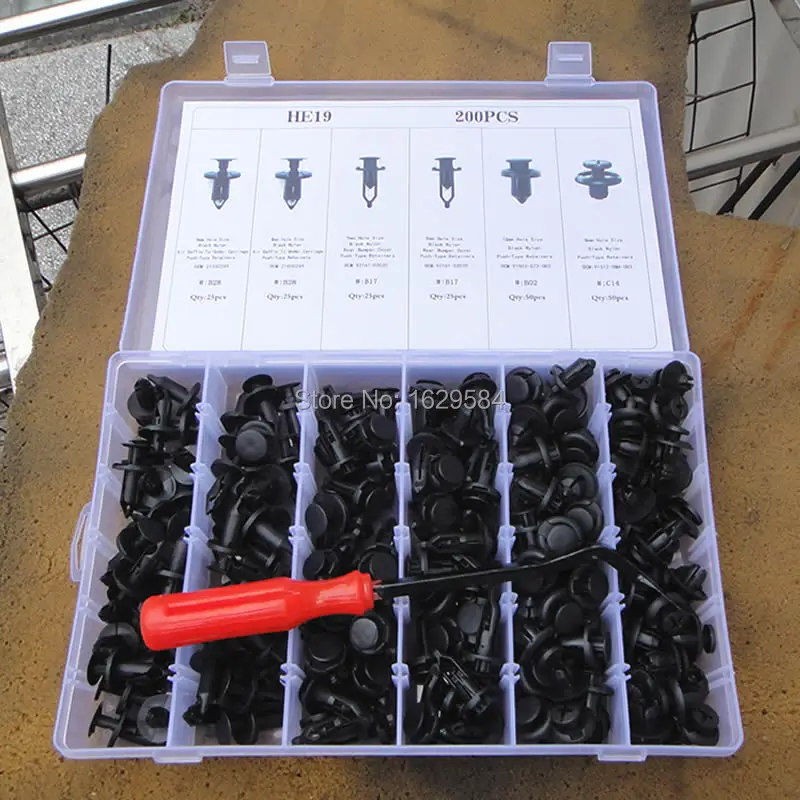 200 шт. автомобильный корпус пластиковый штифт заклепки отделка крепежных деталей