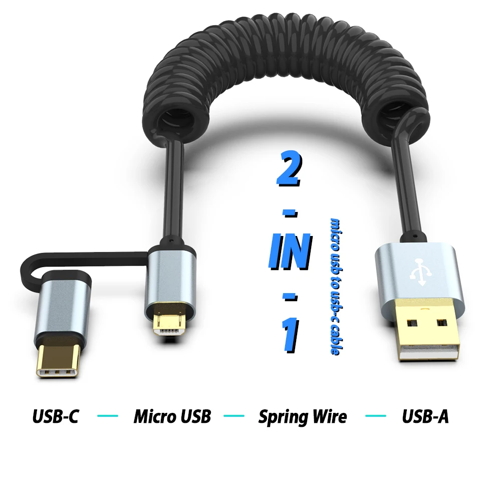 Qc3.0 Usb type-C кабель для samsung Galaxy S10 S9 Note 9 3a mi cro Usb кабель 2 в 1 быстрая зарядка Usb C кабель для Xiaomi mi 9 8 mi 9