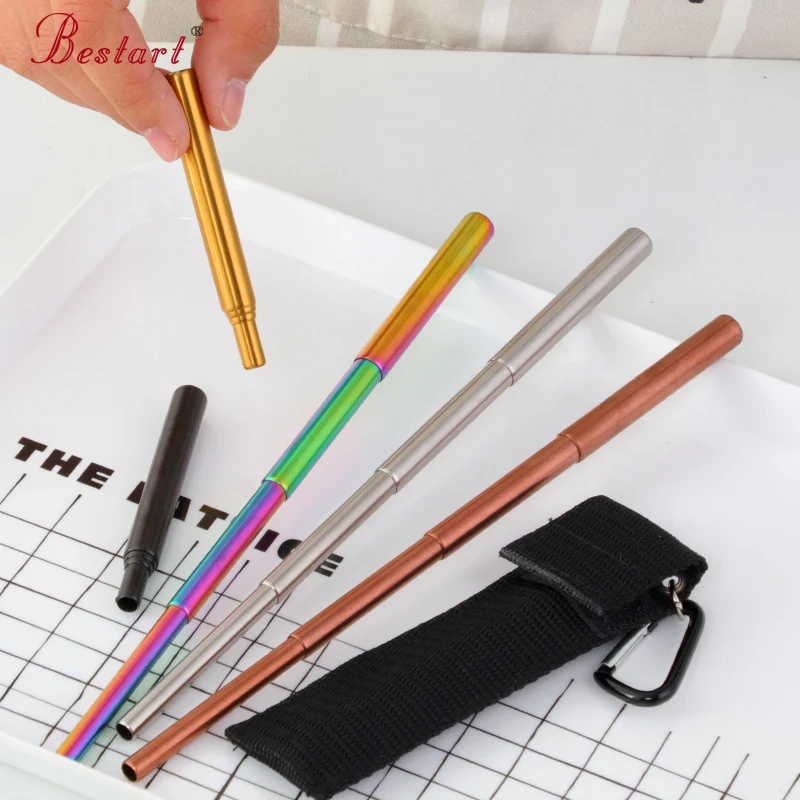 Многоразовые складные соломинки из нержавеющей стали 21 см|Другие инструменты