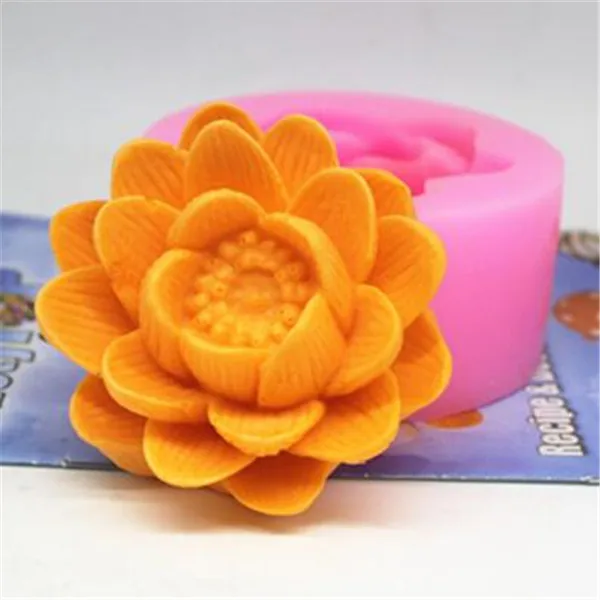 Цветок лотоса Силиконовые Формы для мыла смолы Глиняная свеча формы помадка